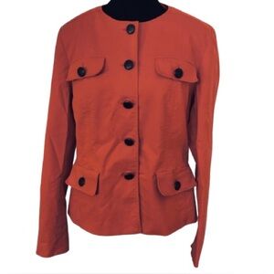 Cotton Doncaster Cotton Jacket Blazer Buttons Orange Women's 14 Utility Designer